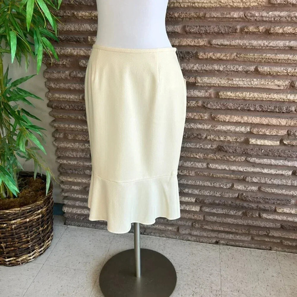 Doncaster Collection Ivory Peplum Flare Wool Blend Skirt Size 10 NWT - Picture 5 of 5